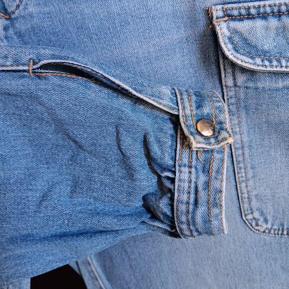 11 29x32 Vintage 80s Cargo Jeans Snap Cuffs Distress Pentimento Brittania Raw - Picture 8 of 11